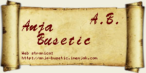 Anja Bušetić vizit kartica
